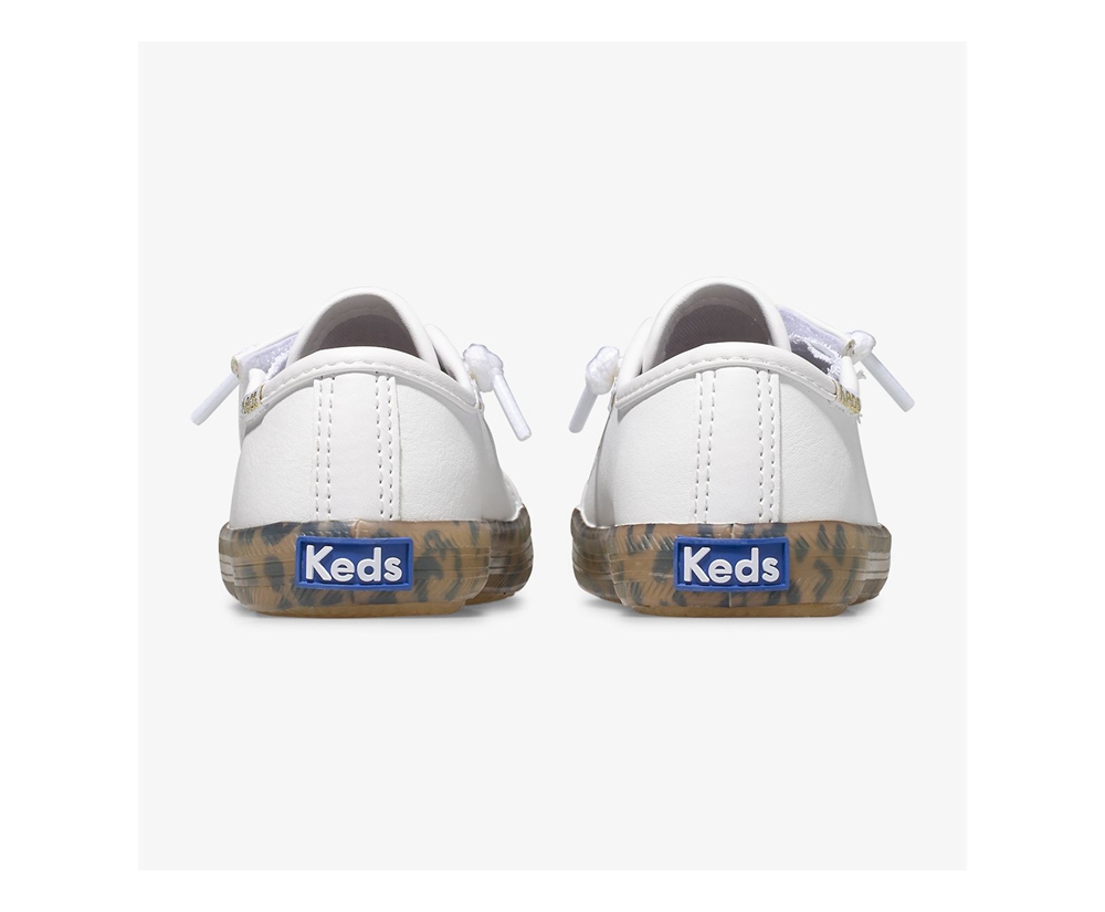 Zapatillas Keds Niños Blancas - Kickstart Leopard Foxing Jr. - 524-DRKMTJ